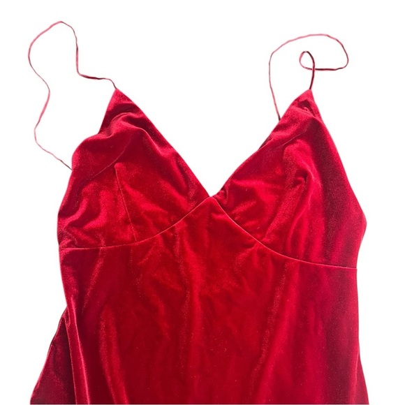Lovers & Friends Rebel Velvet Slip Dress In Ruby Red Size Large - Picture 6 of 11